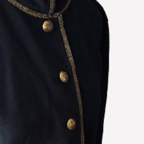 Ralph Lauren Cotton Jacket Buttons Logo Gold Black Extra Large Crop Designer - Picture 6 of 11